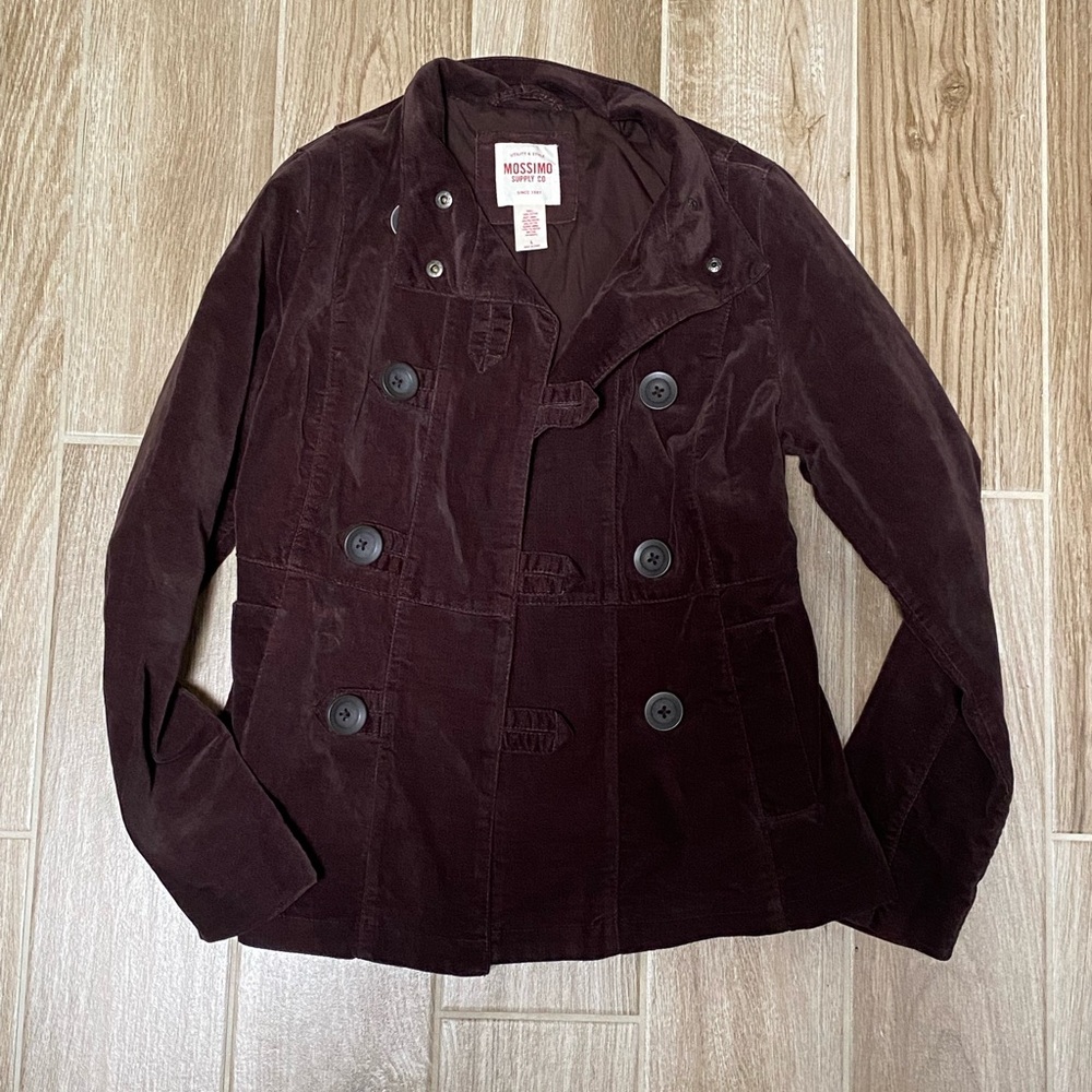 Mossimo Supply Co Brown Pea Coat Tailored Wool Blend